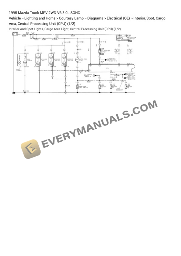Mazda Truck MPV 2WD 1995 Electrical Diagrams V6-3.0L SOHC 7 Mazda Truck MPV 2WD 1995 Electrical Diagrams V6-3.0L SOHC - Image 5