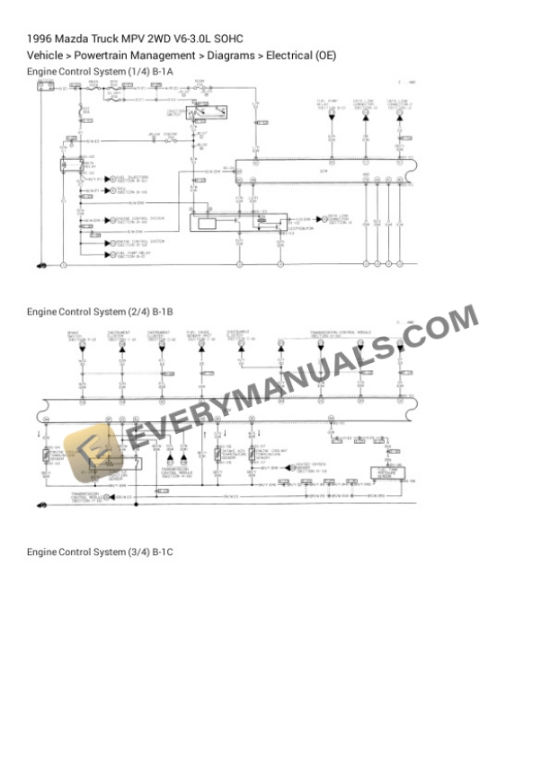 Mazda Truck MPV 2WD 1996 Electrical Diagrams V6-3.0L SOHC 5 Mazda Truck MPV 2WD 1996 Electrical Diagrams V6-3.0L SOHC - Image 3
