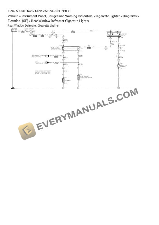 Mazda Truck MPV 2WD 1996 Electrical Diagrams V6-3.0L SOHC 7 Mazda Truck MPV 2WD 1996 Electrical Diagrams V6-3.0L SOHC - Image 5