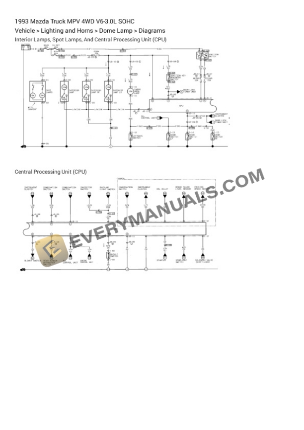Mazda Truck MPV 4WD 1993 Electrical Diagrams V6-3.0L SOHC 4 Mazda Truck MPV 4WD 1993 Electrical Diagrams V6-3.0L SOHC - Image 2