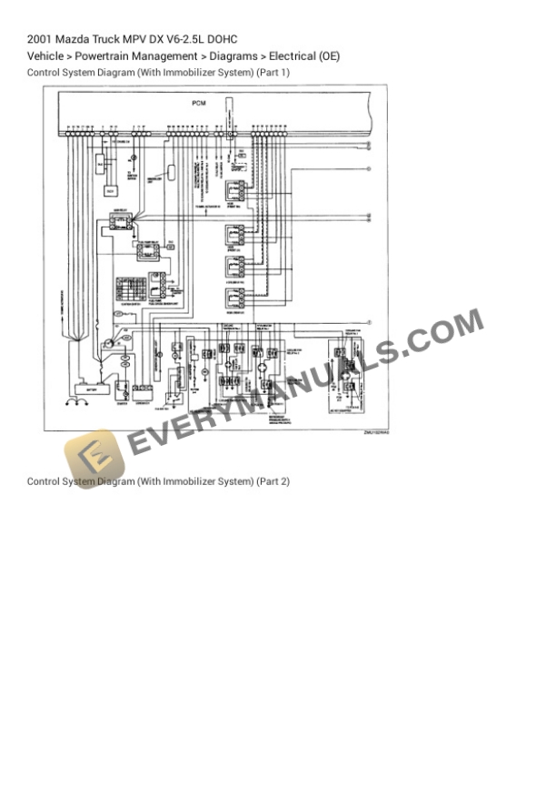 Mazda Truck MPV DX 2001 Electrical Diagrams V6-2.5L DOHC 4 Mazda Truck MPV DX 2001 Electrical Diagrams V6-2.5L DOHC - Image 2