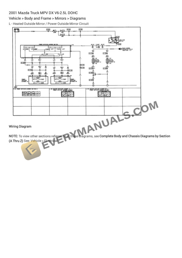 Mazda Truck MPV DX 2001 Electrical Diagrams V6-2.5L DOHC 6 Mazda Truck MPV DX 2001 Electrical Diagrams V6-2.5L DOHC - Image 4