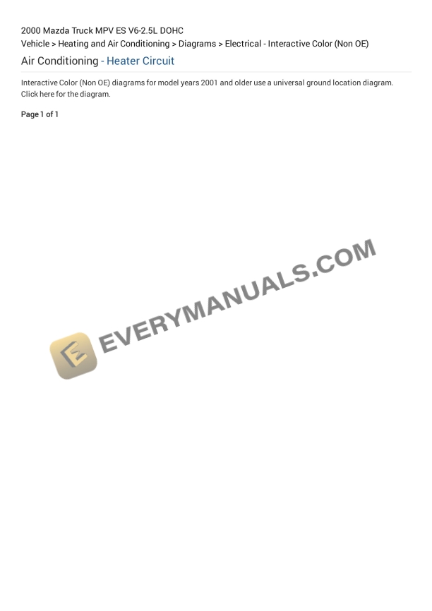 mazda truck mpv es 2000 electrical diagrams v6 25l dohc 1
