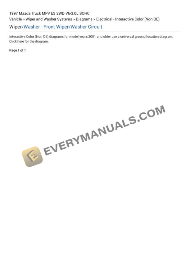 Mazda Truck MPV ES 2WD 1997 Electrical Diagrams V6-3.0L SOHC 4 Mazda Truck MPV ES 2WD 1997 Electrical Diagrams V6-3.0L SOHC - Image 2