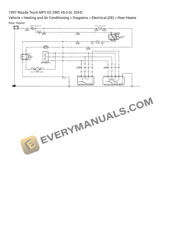 Mazda Truck MPV ES 2WD 1997 Electrical Diagrams V6-3.0L SOHC 6 Mazda Truck MPV ES 2WD 1997 Electrical Diagrams V6-3.0L SOHC - Image 4
