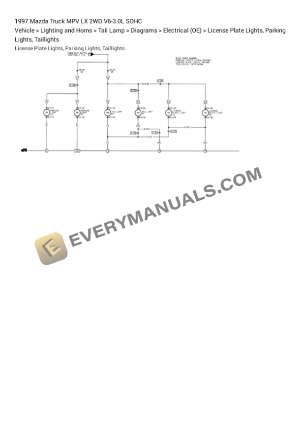 Mazda Truck MPV LX 2WD 1997 Electrical Diagrams V6-3.0L SOHC 5 Mazda Truck MPV LX 2WD 1997 Electrical Diagrams V6-3.0L SOHC - Image 3
