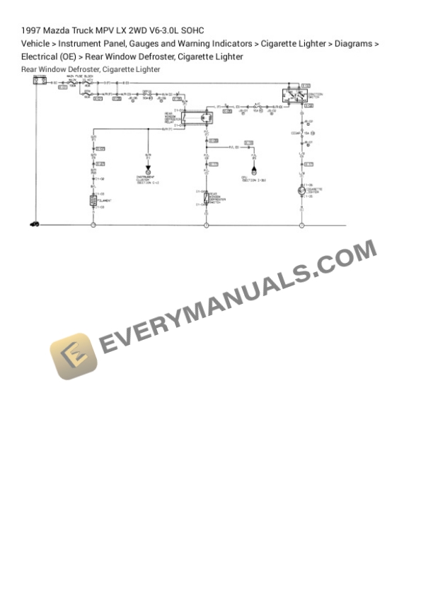 Mazda Truck MPV LX 2WD 1997 Electrical Diagrams V6-3.0L SOHC 7 Mazda Truck MPV LX 2WD 1997 Electrical Diagrams V6-3.0L SOHC - Image 5