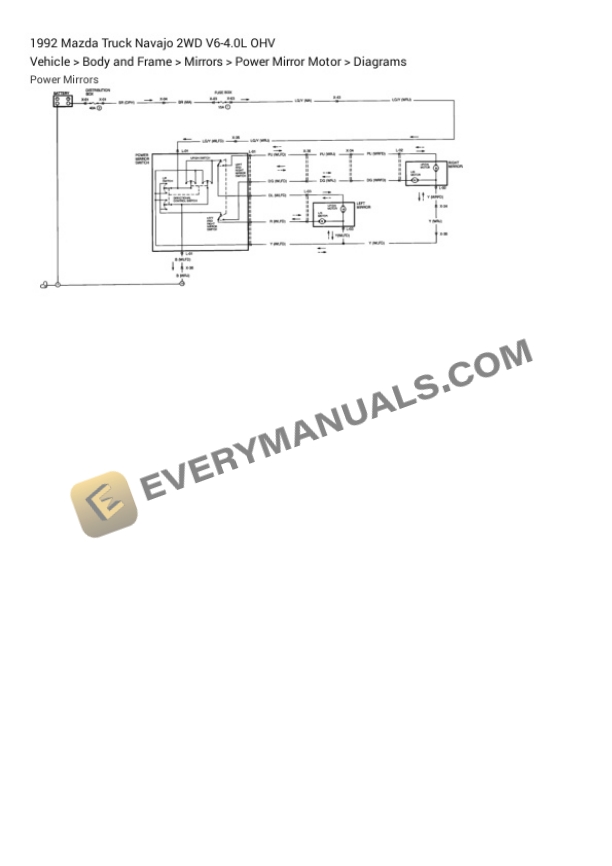 Mazda Truck Navajo 2WD 1992 Electrical Diagrams V6-4.0L OHV 4 Mazda Truck Navajo 2WD 1992 Electrical Diagrams V6-4.0L OHV - Image 2