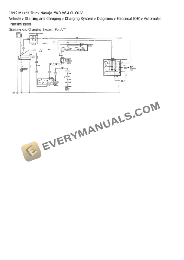 Mazda Truck Navajo 2WD 1992 Electrical Diagrams V6-4.0L OHV 5 Mazda Truck Navajo 2WD 1992 Electrical Diagrams V6-4.0L OHV - Image 3