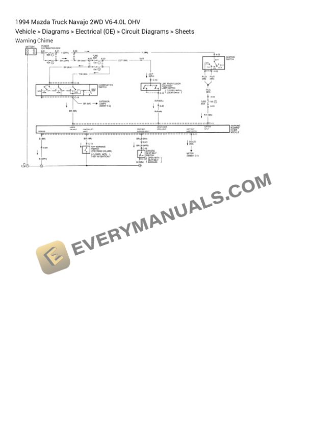 Mazda Truck Navajo 2WD 1994 Electrical Diagrams V6-4.0L OHV 4 Mazda Truck Navajo 2WD 1994 Electrical Diagrams V6-4.0L OHV - Image 2