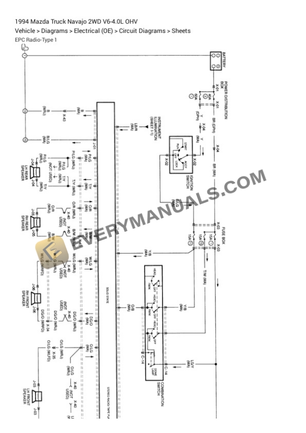 Mazda Truck Navajo 2WD 1994 Electrical Diagrams V6-4.0L OHV 7 Mazda Truck Navajo 2WD 1994 Electrical Diagrams V6-4.0L OHV - Image 5
