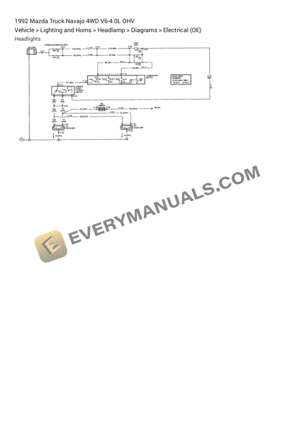 Mazda Truck Navajo 4WD 1992 Electrical Diagrams V6-4.0L OHV 6 Mazda Truck Navajo 4WD 1992 Electrical Diagrams V6-4.0L OHV - Image 4