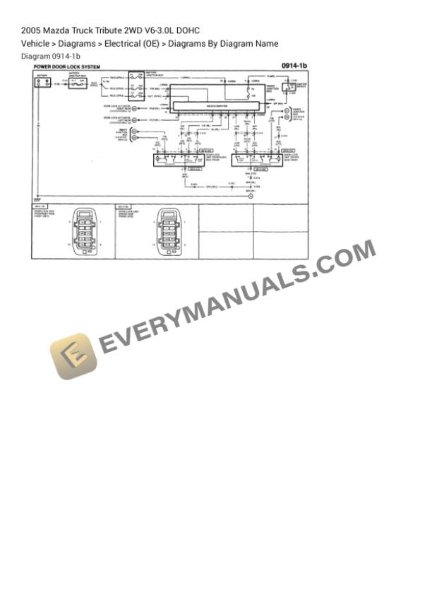 Mazda Truck Tribute 2WD 2005 Electrical Diagrams V6-3.0L DOHC 4 Mazda Truck Tribute 2WD 2005 Electrical Diagrams V6-3.0L DOHC - Image 2
