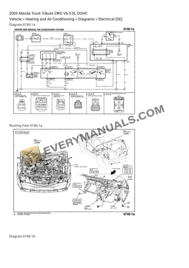 Mazda Truck Tribute 2WD 2005 Electrical Diagrams V6-3.0L DOHC 6 Mazda Truck Tribute 2WD 2005 Electrical Diagrams V6-3.0L DOHC - Image 4
