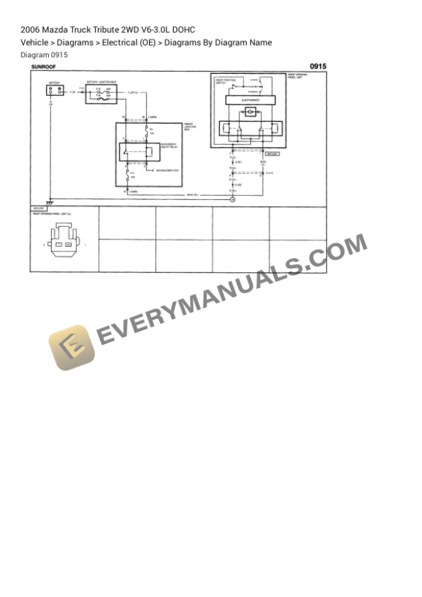 Mazda Truck Tribute 2WD 2006 Electrical Diagrams V6-3.0L DOHC 4 Mazda Truck Tribute 2WD 2006 Electrical Diagrams V6-3.0L DOHC - Image 2