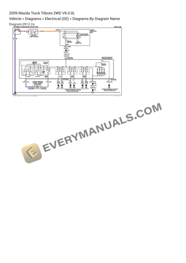 Mazda Truck Tribute 2WD 2009 Electrical Diagrams V6-3.0L 4 Mazda Truck Tribute 2WD 2009 Electrical Diagrams V6-3.0L - Image 2