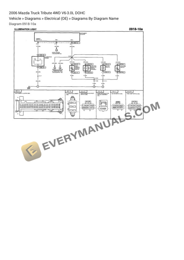 Mazda Truck Tribute 4WD 2006 Electrical Diagrams V6-3.0L DOHC 4 Mazda Truck Tribute 4WD 2006 Electrical Diagrams V6-3.0L DOHC - Image 2