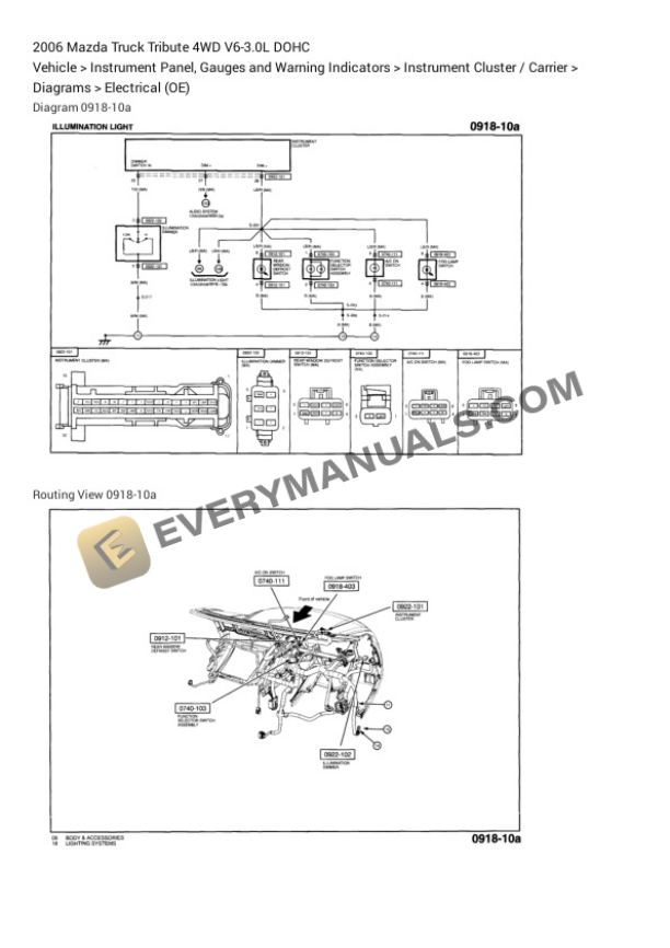 Mazda Truck Tribute 4WD 2006 Electrical Diagrams V6-3.0L DOHC 6 Mazda Truck Tribute 4WD 2006 Electrical Diagrams V6-3.0L DOHC - Image 4