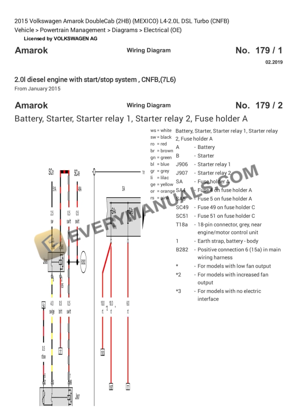 Volkswagen Amarok DoubleCab (2HB) (MEXICO) 2015 Electrical Diagrams L4-2.0L DSL Turbo (CNFB)