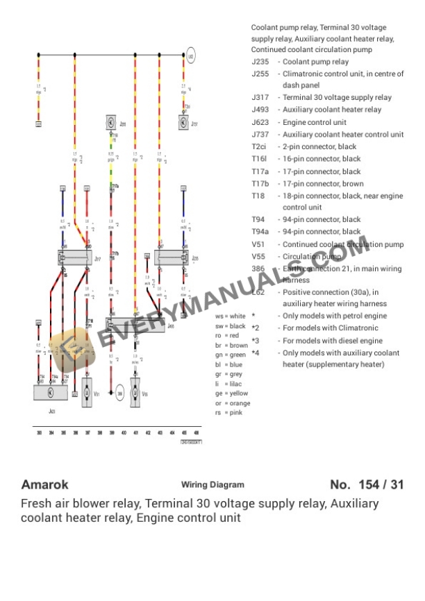 Volkswagen Amarok DoubleCab (2HB) (MEXICO) 2015 Electrical Diagrams L4-2.0L DSL Turbo (CNFB) 7 Volkswagen Amarok DoubleCab (2HB) (MEXICO) 2015 Electrical Diagrams L4-2.0L DSL Turbo (CNFB) - Image 5