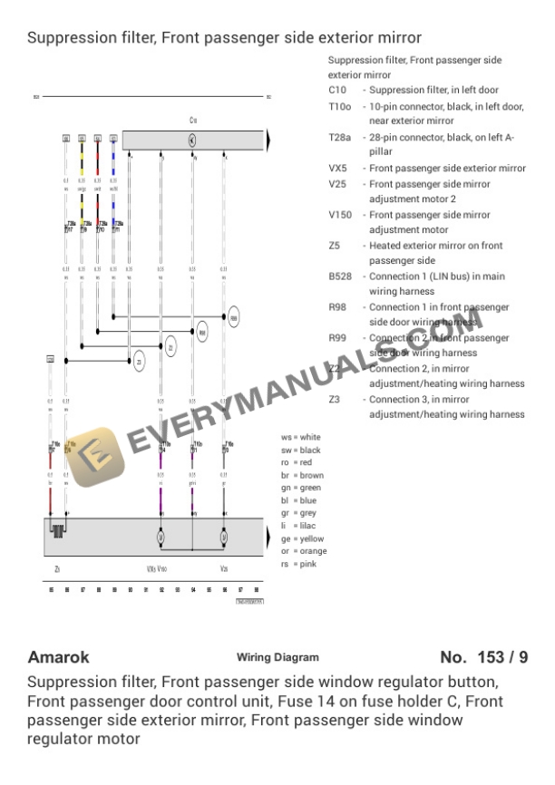 Volkswagen Amarok DoubleCab (2HB) (MEXICO) 2015 Electrical Diagrams L4-2.0L DSL Turbo (CSHA) 4 Volkswagen Amarok DoubleCab (2HB) (MEXICO) 2015 Electrical Diagrams L4-2.0L DSL Turbo (CSHA) - Image 2