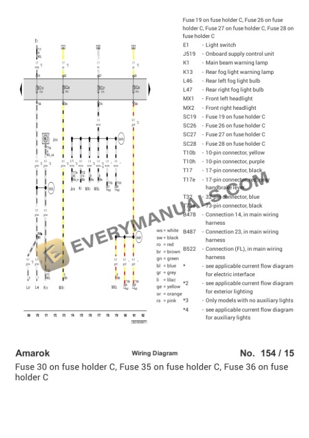 Volkswagen Amarok DoubleCab (2HB) (MEXICO) 2015 Electrical Diagrams L4-2.0L Turbo (CFPA) 6 Volkswagen Amarok DoubleCab (2HB) (MEXICO) 2015 Electrical Diagrams L4-2.0L Turbo (CFPA) - Image 4