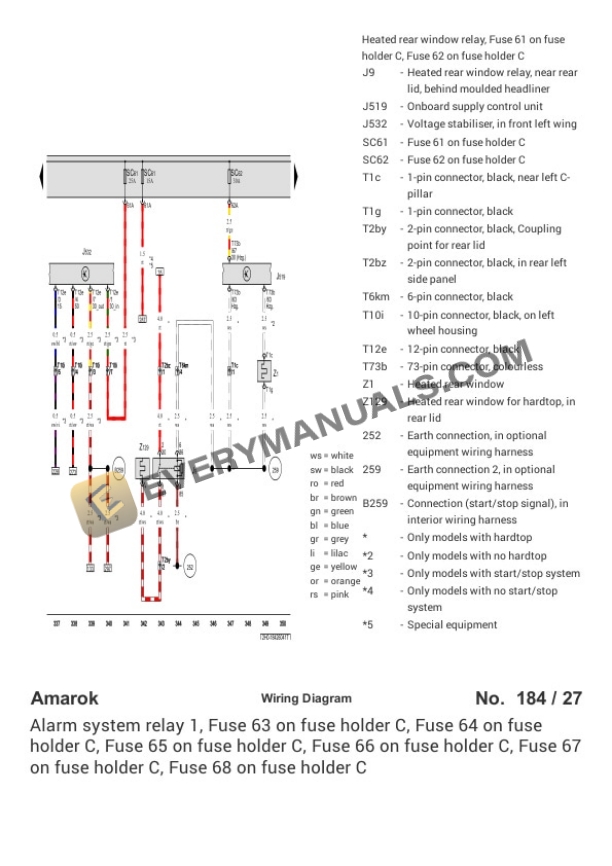 Volkswagen Amarok DoubleCab (2HB) (MEXICO) 2016 Electrical Diagrams L4-2.0L DSL Turbo (CNFB) 6 Volkswagen Amarok DoubleCab (2HB) (MEXICO) 2016 Electrical Diagrams L4-2.0L DSL Turbo (CNFB) - Image 4