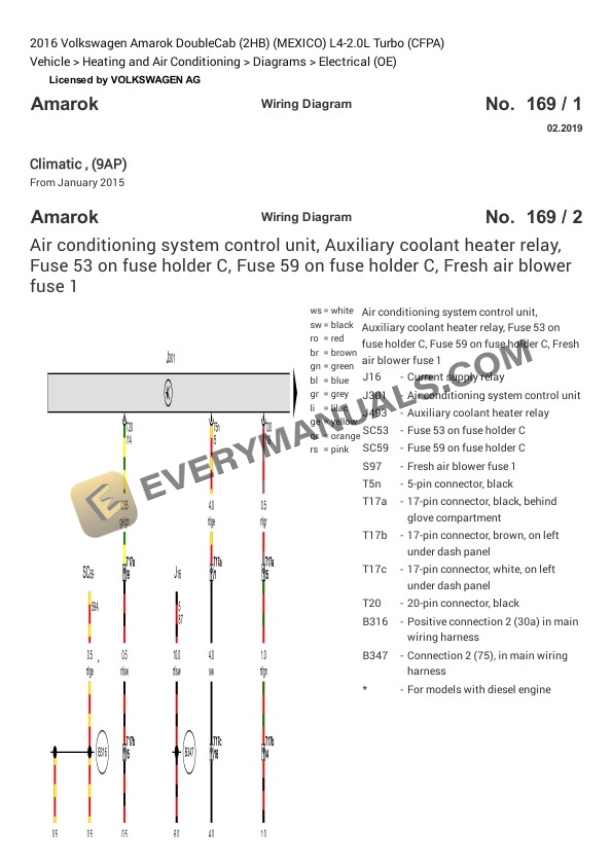 Volkswagen Amarok DoubleCab (2HB) (MEXICO) 2016 Electrical Diagrams L4-2.0L Turbo (CFPA) 4 Volkswagen Amarok DoubleCab (2HB) (MEXICO) 2016 Electrical Diagrams L4-2.0L Turbo (CFPA) - Image 2