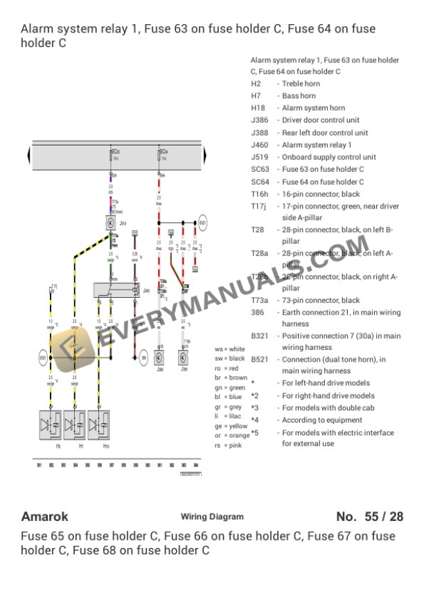 Volkswagen Amarok (S7B) (MEXICO) 2018 Electrical Diagrams L4-2.0L DSL Turbo (CSHA) 6 Volkswagen Amarok (S7B) (MEXICO) 2018 Electrical Diagrams L4-2.0L DSL Turbo (CSHA) - Image 4