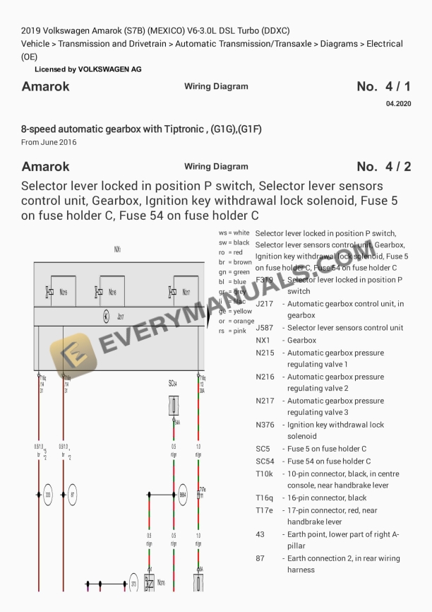 Volkswagen Amarok (S7B) (MEXICO) 2019 Electrical Diagrams V6-3.0L DSL Turbo (DDXC) 2 volkswagen amarok s7b mexico 2019 electrical diagrams v6 30l dsl turbo ddxc 1