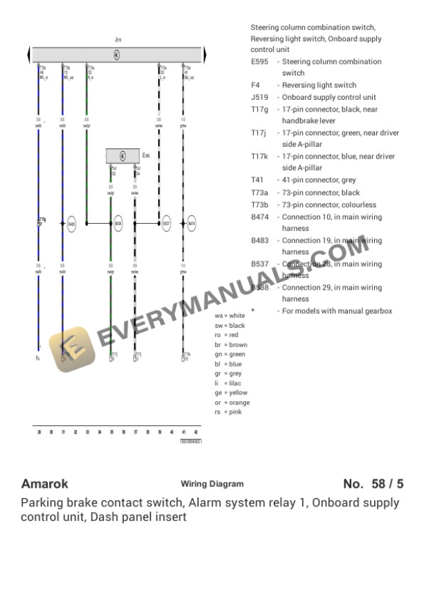 Volkswagen Amarok (S7B) (MEXICO) 2020 Electrical Diagrams L4-2.0L DSL Turbo (CSHA) 7 Volkswagen Amarok (S7B) (MEXICO) 2020 Electrical Diagrams L4-2.0L DSL Turbo (CSHA) - Image 5