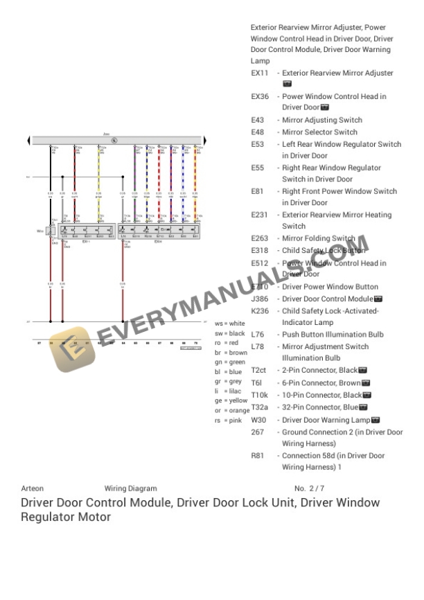 Volkswagen Arteon (3H7) 2019 Electrical Diagrams L4-2.0L Turbo (DLRB) 4 Volkswagen Arteon (3H7) 2019 Electrical Diagrams L4-2.0L Turbo (DLRB) - Image 2
