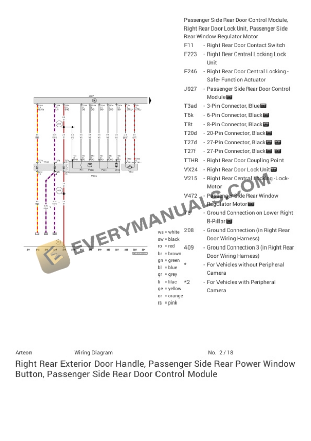 Volkswagen Arteon (3H7) 2019 Electrical Diagrams L4-2.0L Turbo (DLRB) 5 Volkswagen Arteon (3H7) 2019 Electrical Diagrams L4-2.0L Turbo (DLRB) - Image 3
