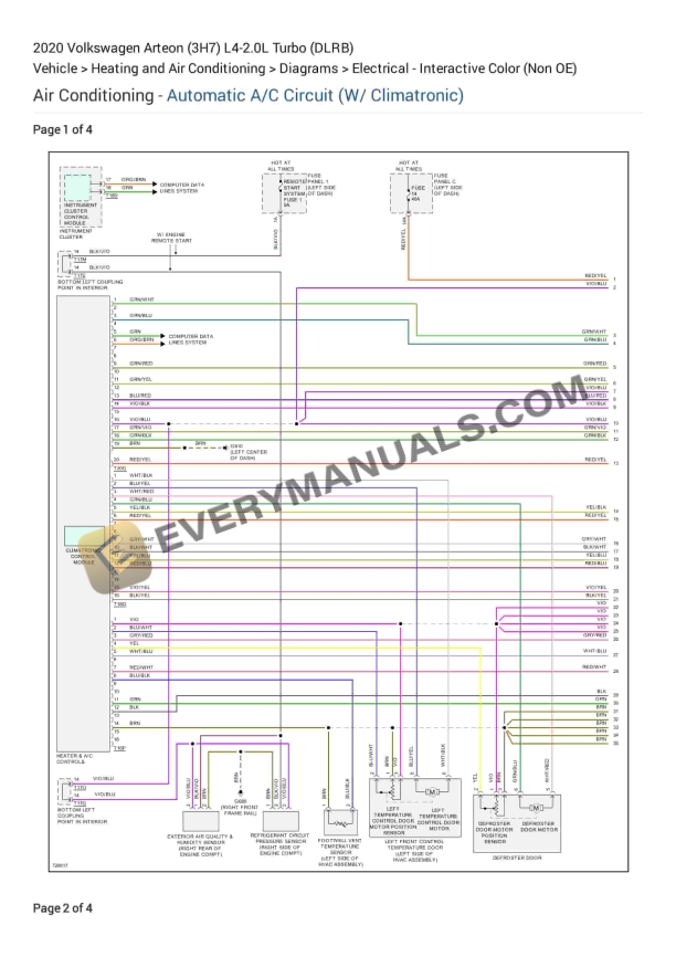 volkswagen arteon 3h7 2020 electrical diagrams l4 20l turbo dlrb 1