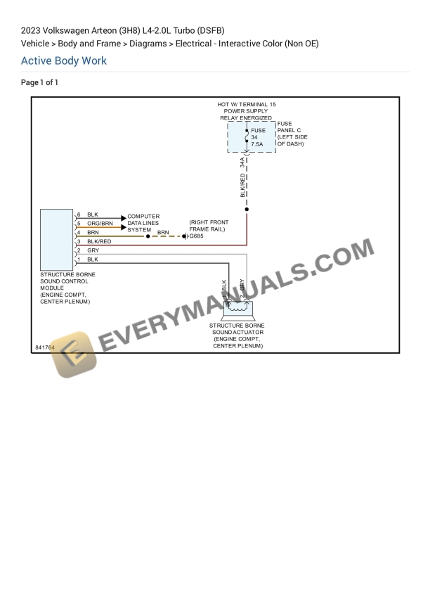 Volkswagen Arteon (3H8) 2023 Electrical Diagrams L4-2.0L Turbo (DSFB)