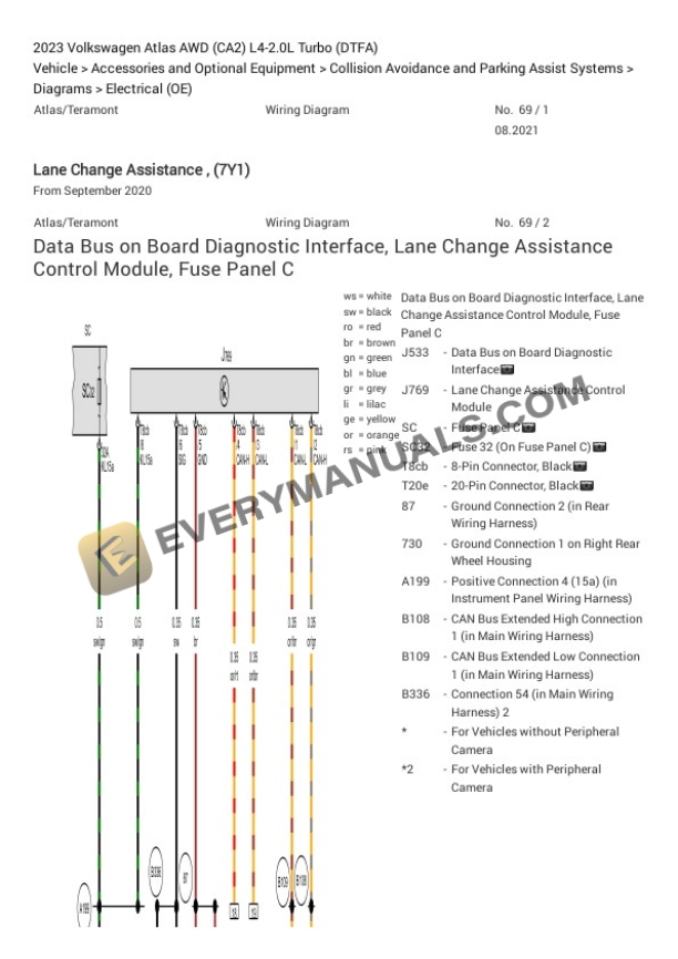 Volkswagen Atlas AWD (CA2) 2023 Electrical Diagrams L4-2.0L Turbo (DTFA) 6 Volkswagen Atlas AWD (CA2) 2023 Electrical Diagrams L4-2.0L Turbo (DTFA) - Image 4