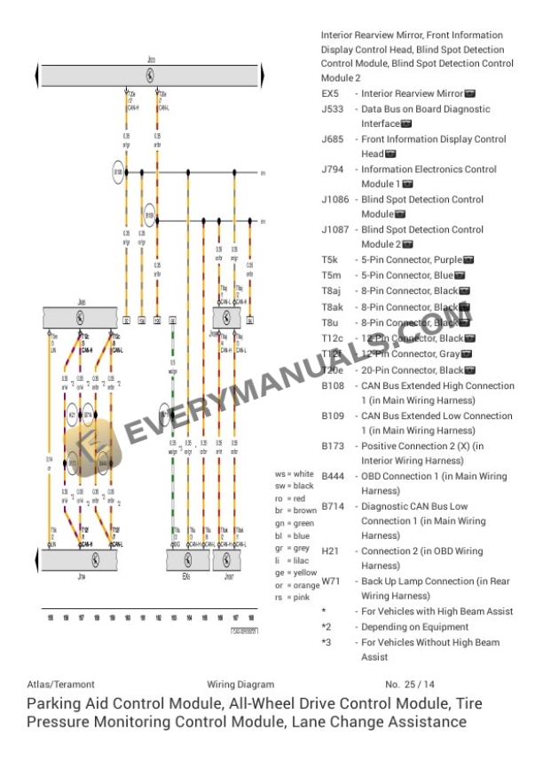 Volkswagen Atlas AWD (CA2) 2023 Electrical Diagrams L4-2.0L Turbo (DTFA) 7 Volkswagen Atlas AWD (CA2) 2023 Electrical Diagrams L4-2.0L Turbo (DTFA) - Image 5