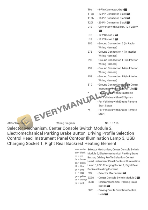 Volkswagen Atlas FWD (CA1) 2019 Electrical Diagrams L4-2.0L Turbo (DCGA) 7 Volkswagen Atlas FWD (CA1) 2019 Electrical Diagrams L4-2.0L Turbo (DCGA) - Image 5