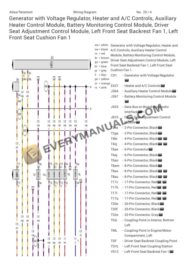 Volkswagen Atlas FWD (CA2) 2021 Electrical Diagrams L4-2.0L Turbo (DCGA) 6 Volkswagen Atlas FWD (CA2) 2021 Electrical Diagrams L4-2.0L Turbo (DCGA) - Image 4