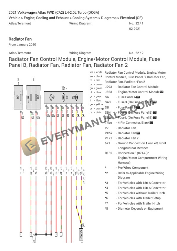 Volkswagen Atlas FWD (CA2) 2021 Electrical Diagrams L4-2.0L Turbo (DCGA) 7 Volkswagen Atlas FWD (CA2) 2021 Electrical Diagrams L4-2.0L Turbo (DCGA) - Image 5