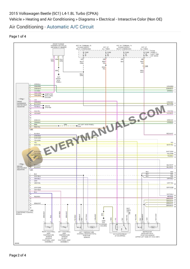 Volkswagen Beetle (5C1) 2015 Electrical Diagrams L4-1.8L Turbo (CPKA)
