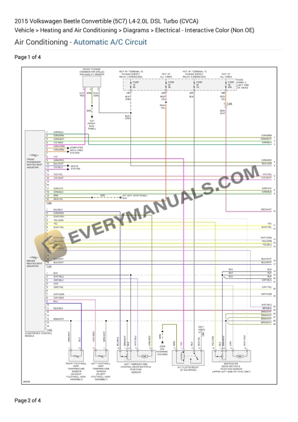 Volkswagen Beetle Convertible (5C7) 2015 Electrical Diagrams L4-2.0L DSL Turbo (CVCA)