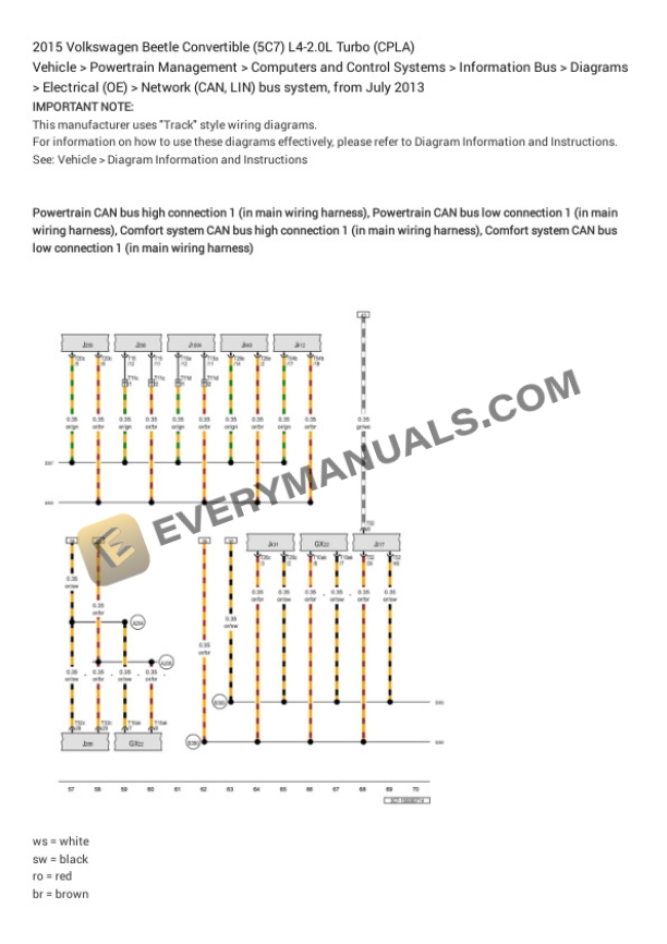 Volkswagen Beetle Convertible (5C7) 2015 Electrical Diagrams L4-2.0L Turbo (CPLA) 4 Volkswagen Beetle Convertible (5C7) 2015 Electrical Diagrams L4-2.0L Turbo (CPLA) - Image 2