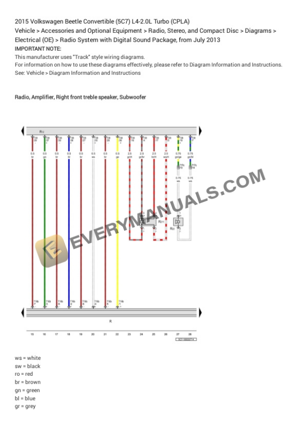 Volkswagen Beetle Convertible (5C7) 2015 Electrical Diagrams L4-2.0L Turbo (CPLA) 6 Volkswagen Beetle Convertible (5C7) 2015 Electrical Diagrams L4-2.0L Turbo (CPLA) - Image 4