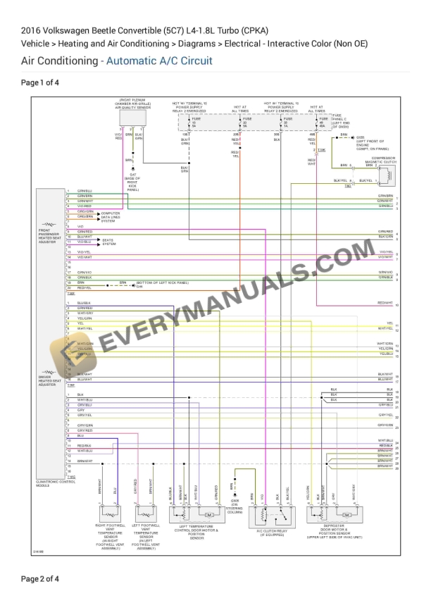 Volkswagen Beetle Convertible (5C7) 2016 Electrical Diagrams L4-1.8L Turbo (CPKA)