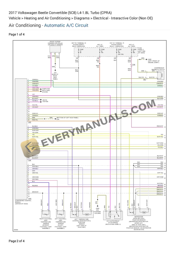 Volkswagen Beetle Convertible (5C8) 2017 Electrical Diagrams L4-1.8L Turbo (CPRA)