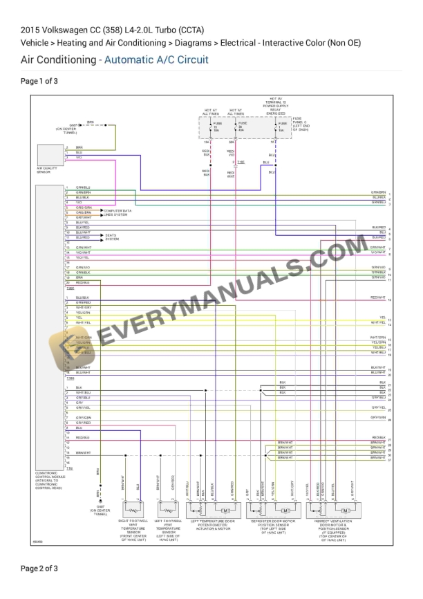 Volkswagen CC (358) 2015 Electrical Diagrams L4-2.0L Turbo (CCTA)