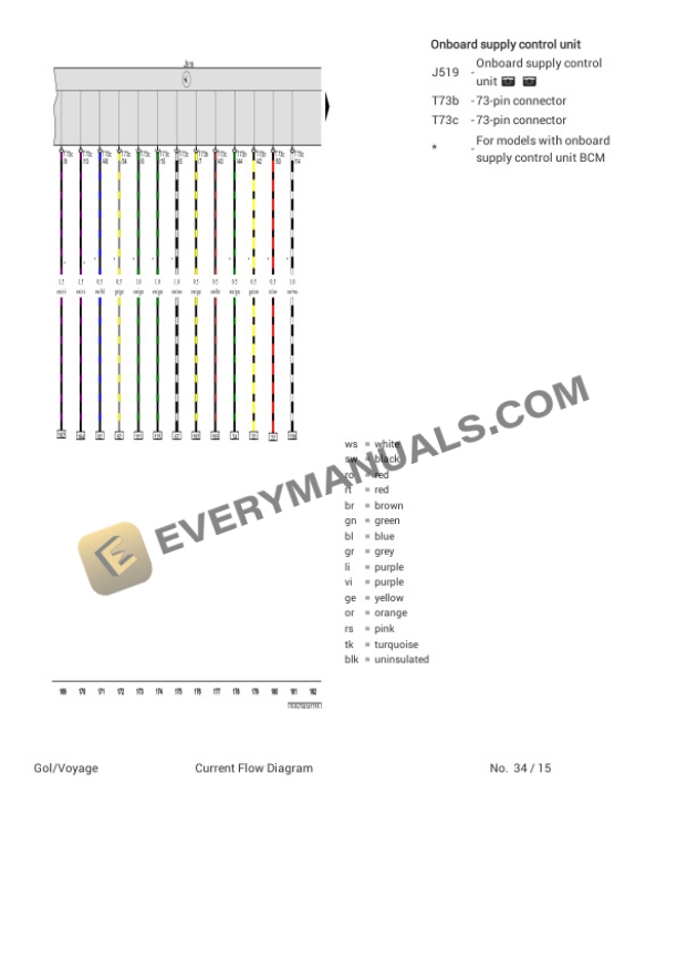 Volkswagen Gol (5U5) (MEXICO) 2017 Electrical Diagrams L4-1.6L (CFZA) 6 Volkswagen Gol (5U5) (MEXICO) 2017 Electrical Diagrams L4-1.6L (CFZA) - Image 4