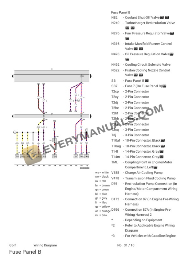 Volkswagen Golf (AU1) 2016 Electrical Diagrams L4-1.8L Turbo (CXBB) 6 Volkswagen Golf (AU1) 2016 Electrical Diagrams L4-1.8L Turbo (CXBB) - Image 4