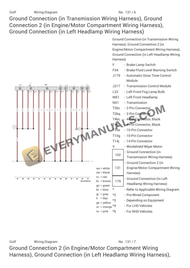 Volkswagen Golf R 4Motion (BQ1) 2018 Electrical Diagrams L4-2.0L Turbo (DJJA) 5 Volkswagen Golf R 4Motion (BQ1) 2018 Electrical Diagrams L4-2.0L Turbo (DJJA) - Image 3